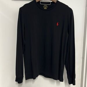 Medium LS Black Polo RL T w/Red Horse